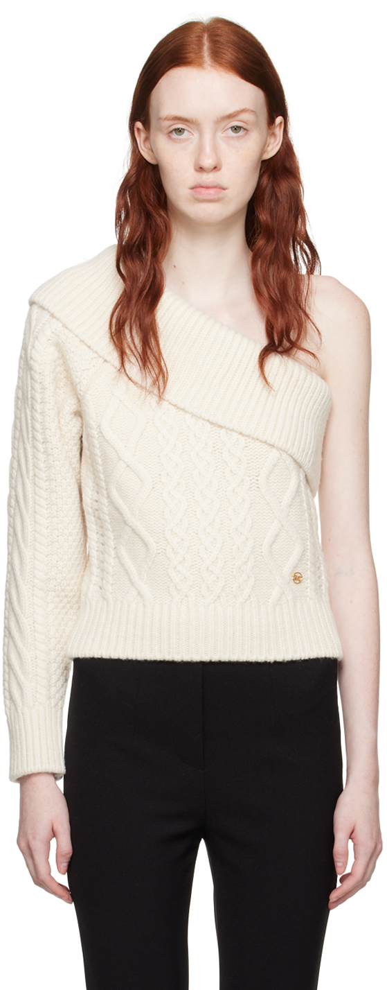 Recto Off-white Single-shoulder Sweater In Cream