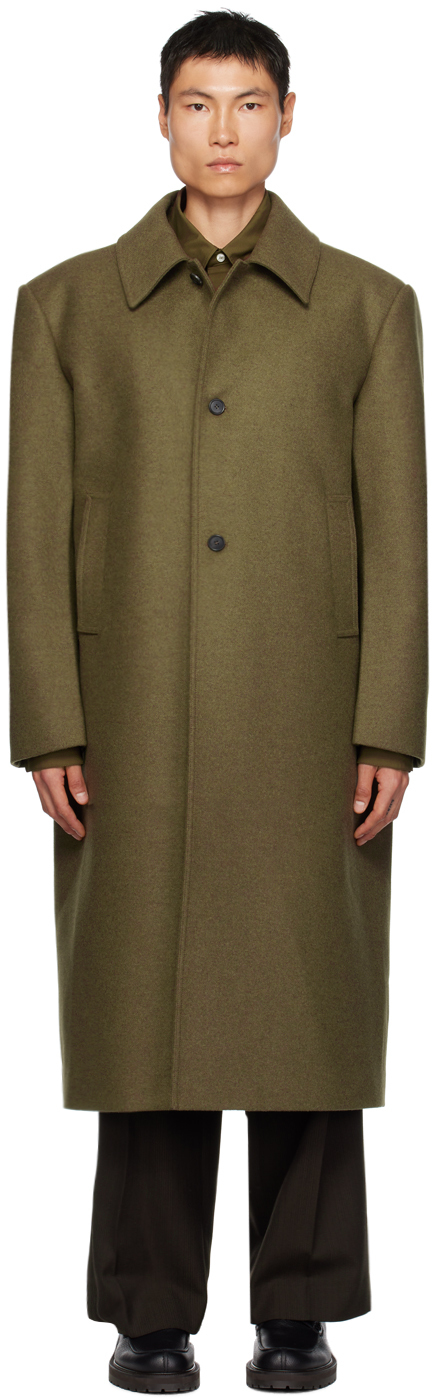 Recto Khaki Single-Breasted Coat