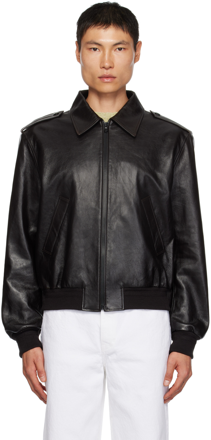Recto Black Zip Leather Jacket