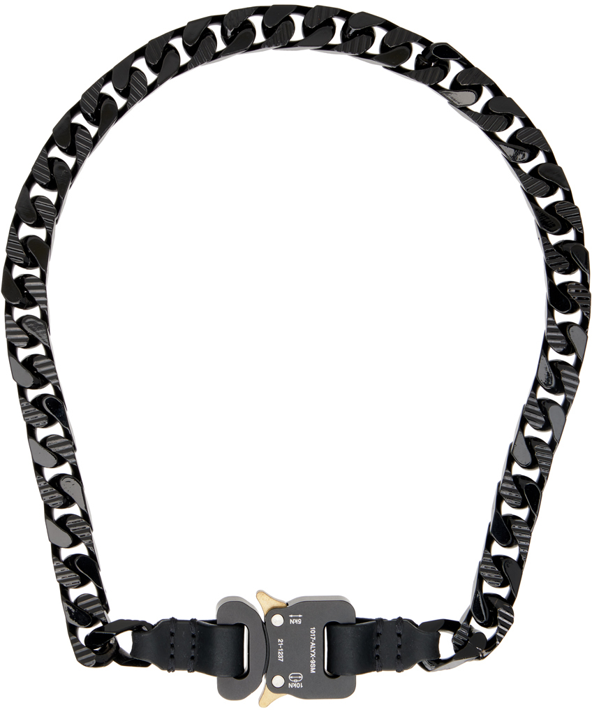 Shop Alyx Black Colored Chain Necklace In Blk0001 Black