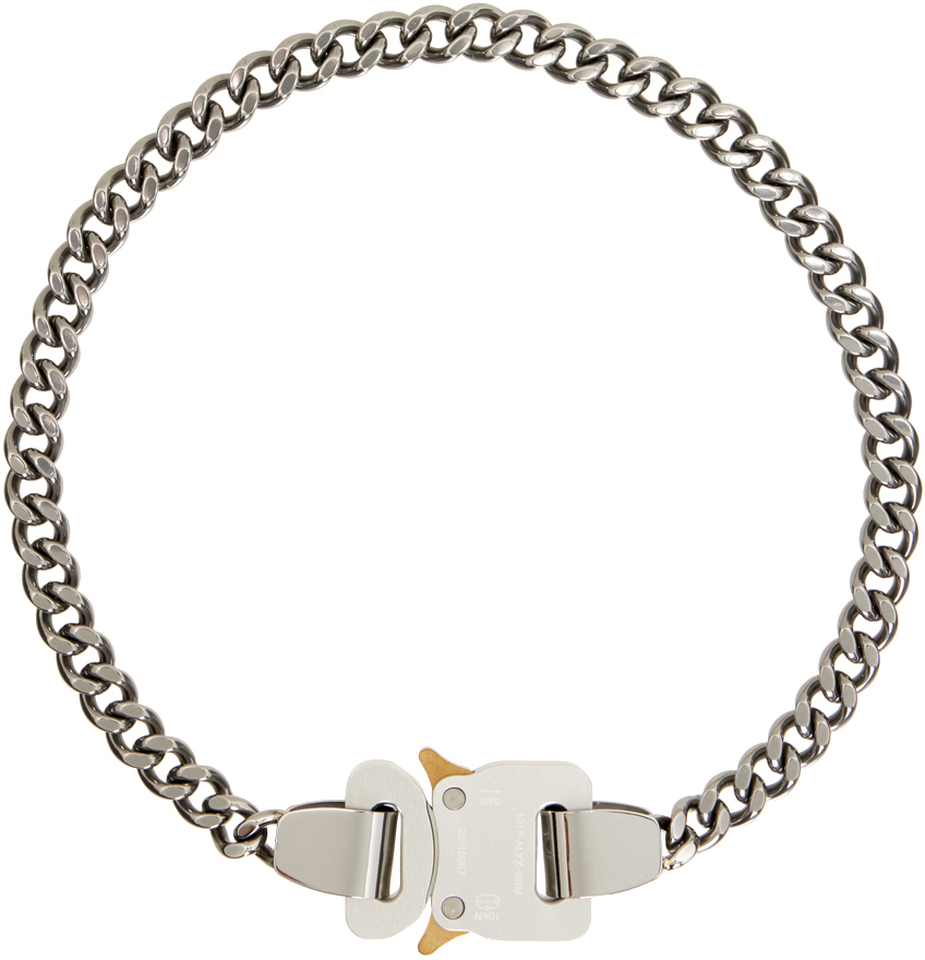 Silver Metal Buckle Necklace