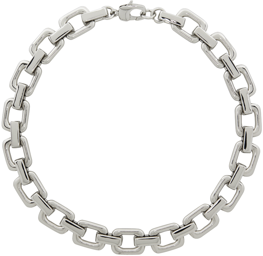 Silver Square Chunky Chain Necklace