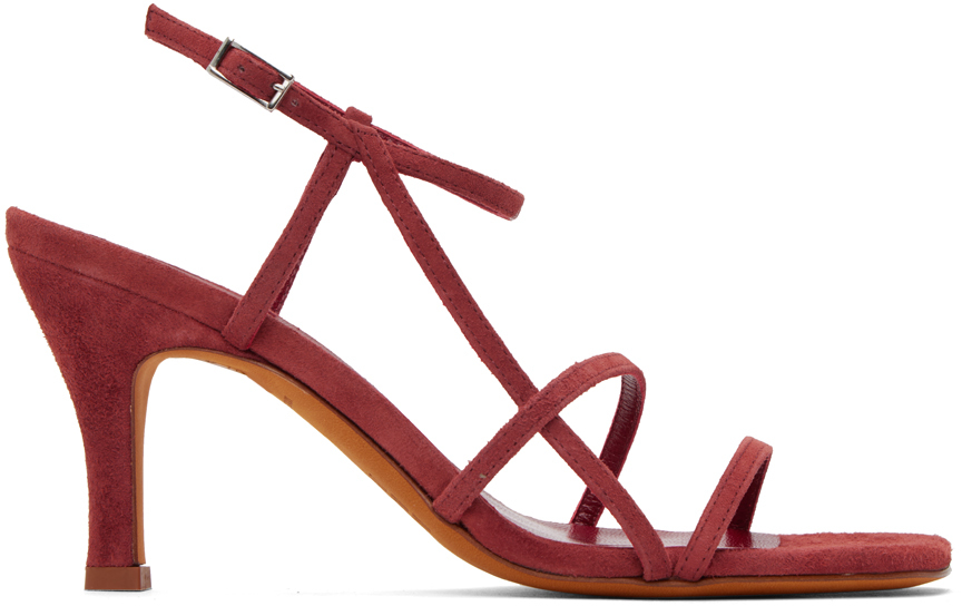 MARYAM NASSIR ZADEH RED IRENE HEELED SANDALS