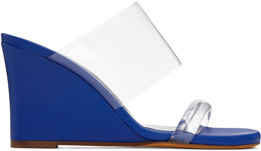 Blue Olympia Wedge Sandals