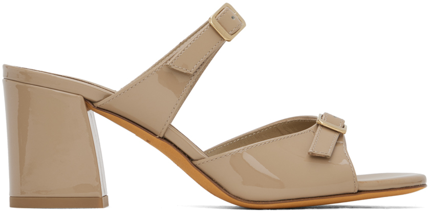 Maryam Nassir Zadeh Ssense Exclusive Beige Una Heeled Sandals In 321 Sand Patent