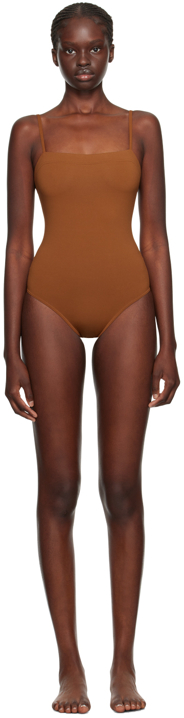 ERES Brown Aquarelle One-Piece Swimsuit