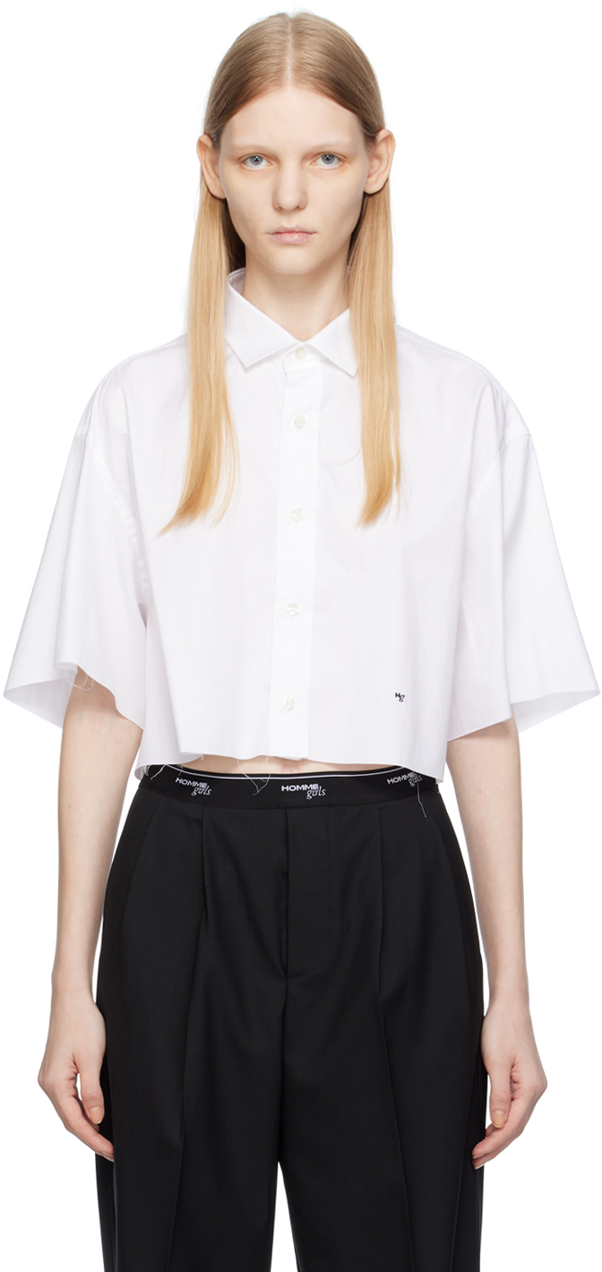 White Cropped Shirt