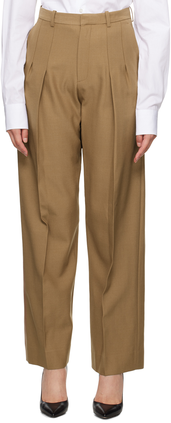 Tan Front Pleat Trousers