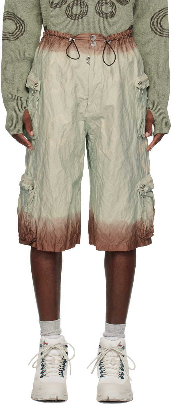 Charlie Constantinou Green Garment-Dyed Shorts