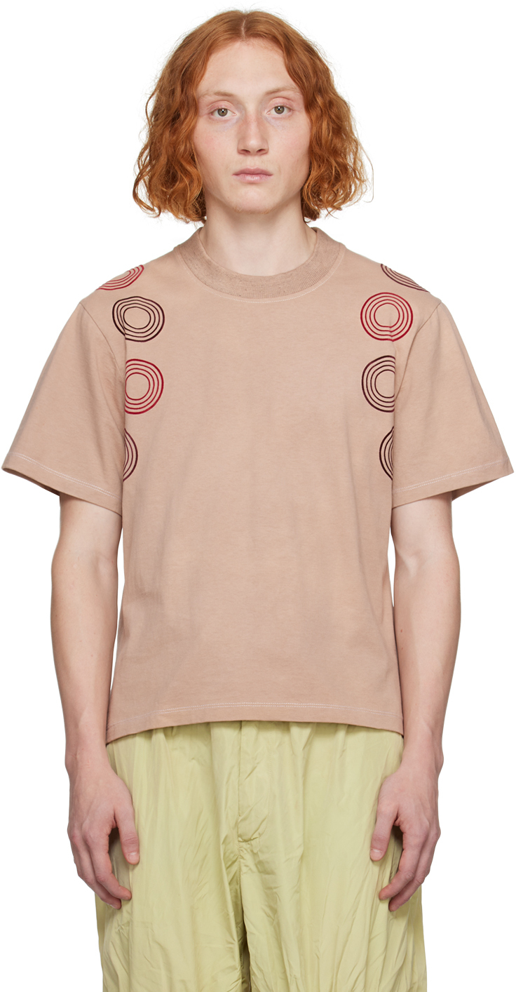 Charlie Constantinou Brown Circle T-shirt In Washed Brown