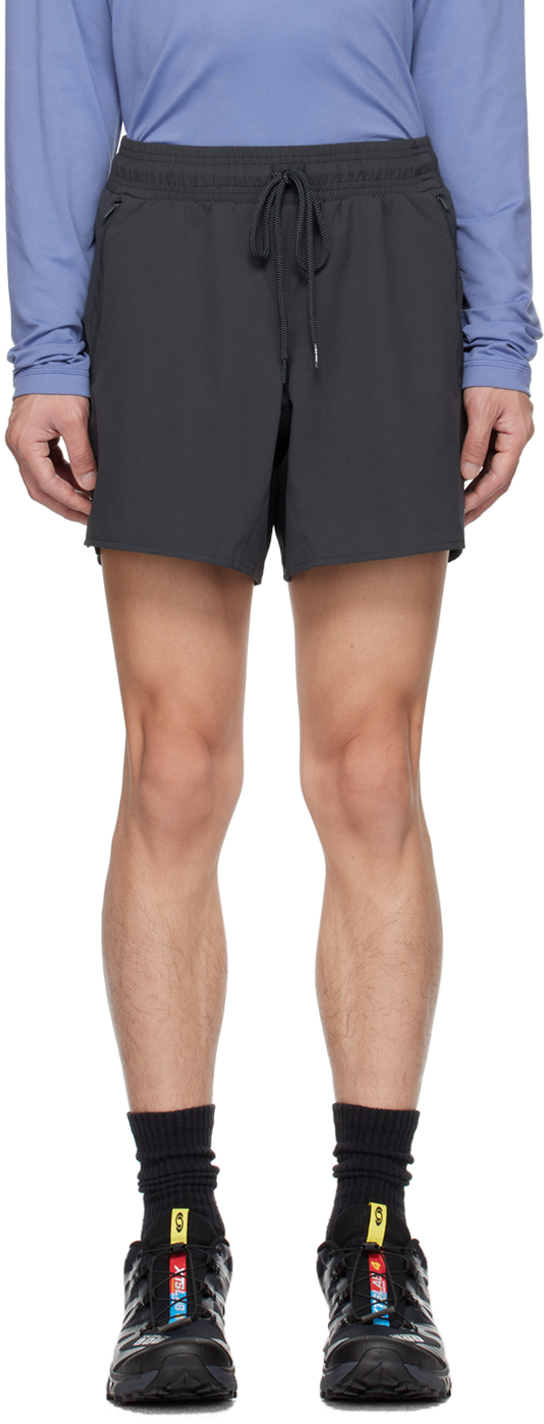 Alo Yoga Grey On-set Shorts In Anthracite