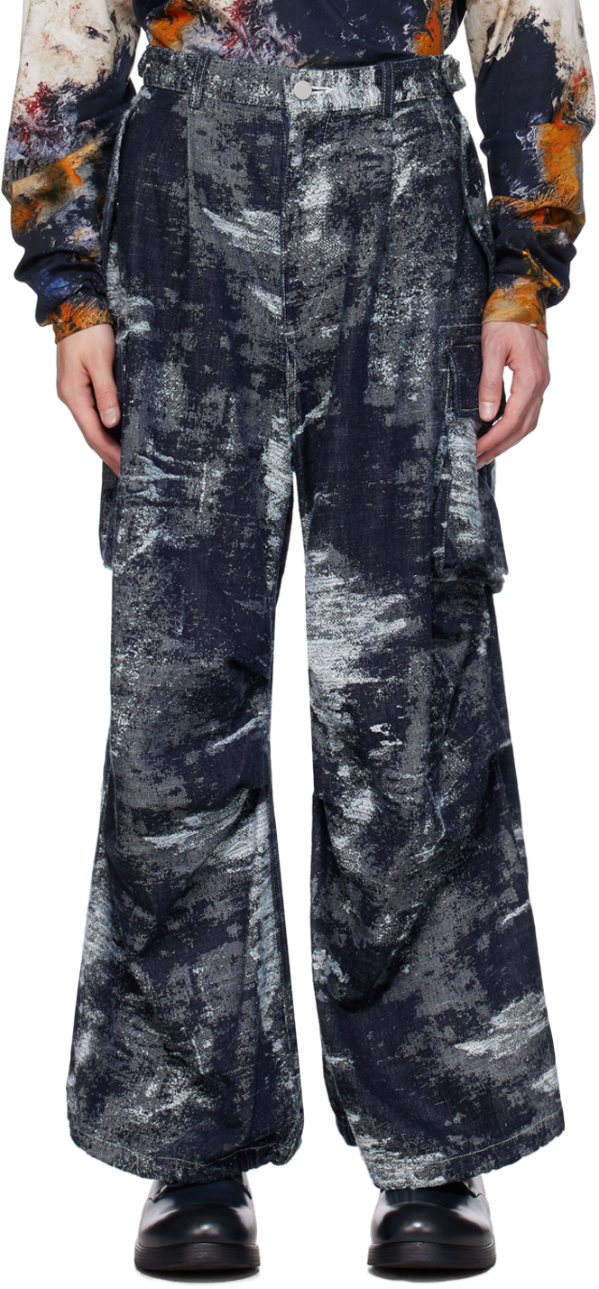 Navy Cargo Pocket Jeans