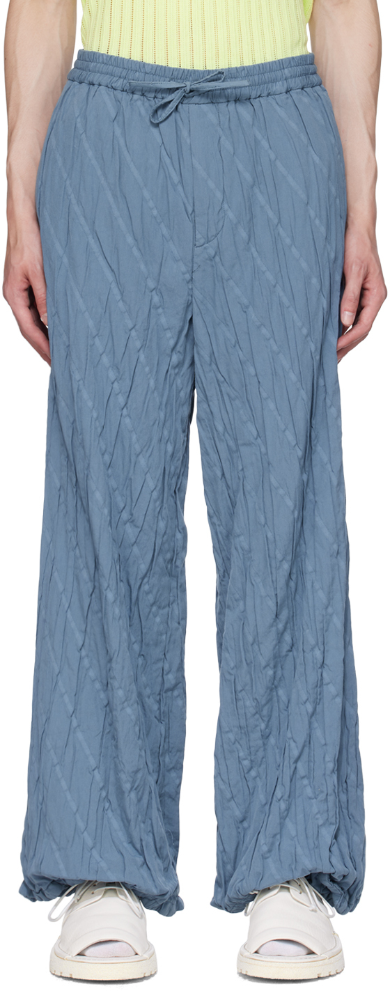 Taakk Blue Pleated Trousers