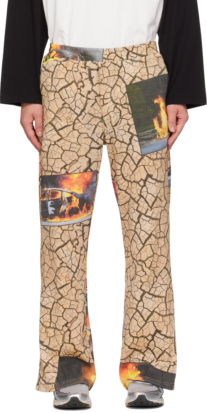 Beige Cracked Earth Trousers