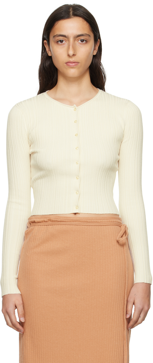 Leset Off-white Grace Cardigan In Ivory (ivo)