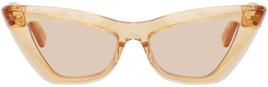 Bottega Veneta Orange Pointed Cat-Eye Sunglasses