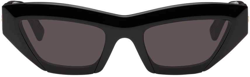 Bottega Veneta Black Angle Sunglasses In 001 Black/black/grey