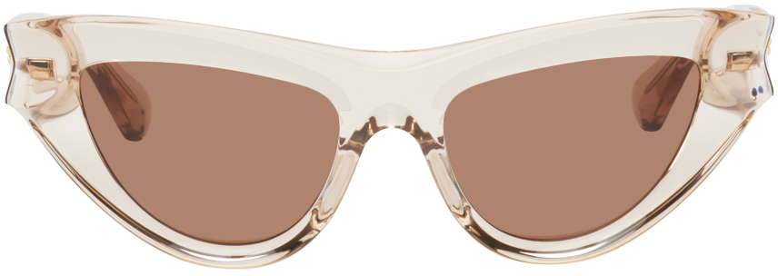 Bottega Veneta Beige Cat-Eye Sunglasses