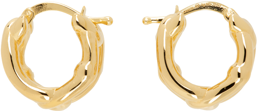 Bottega Veneta Gold Hoop Earrings In 8120 Yellow Gold