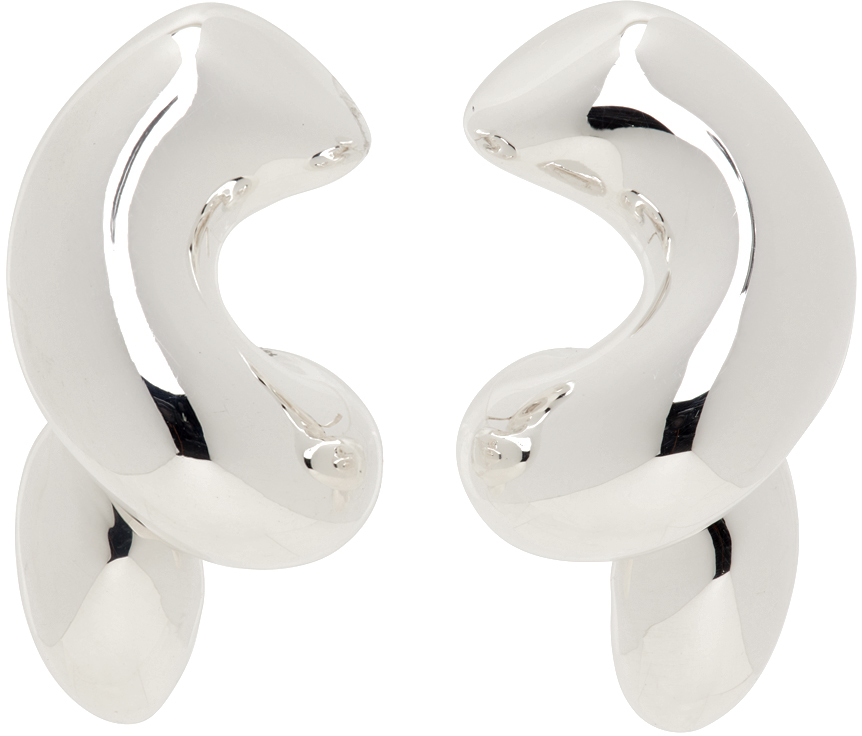 Bottega Veneta Silver Twist Earrings