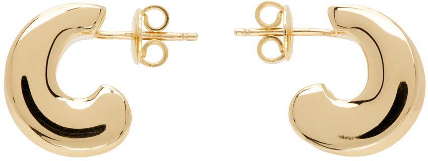 Bottega Veneta Gold Hoop Earrings In 8120 Yellow Gold