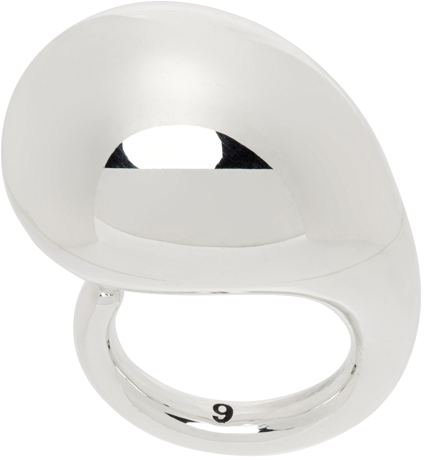 Bottega Veneta Silver Drop Ring In 8117 Silver