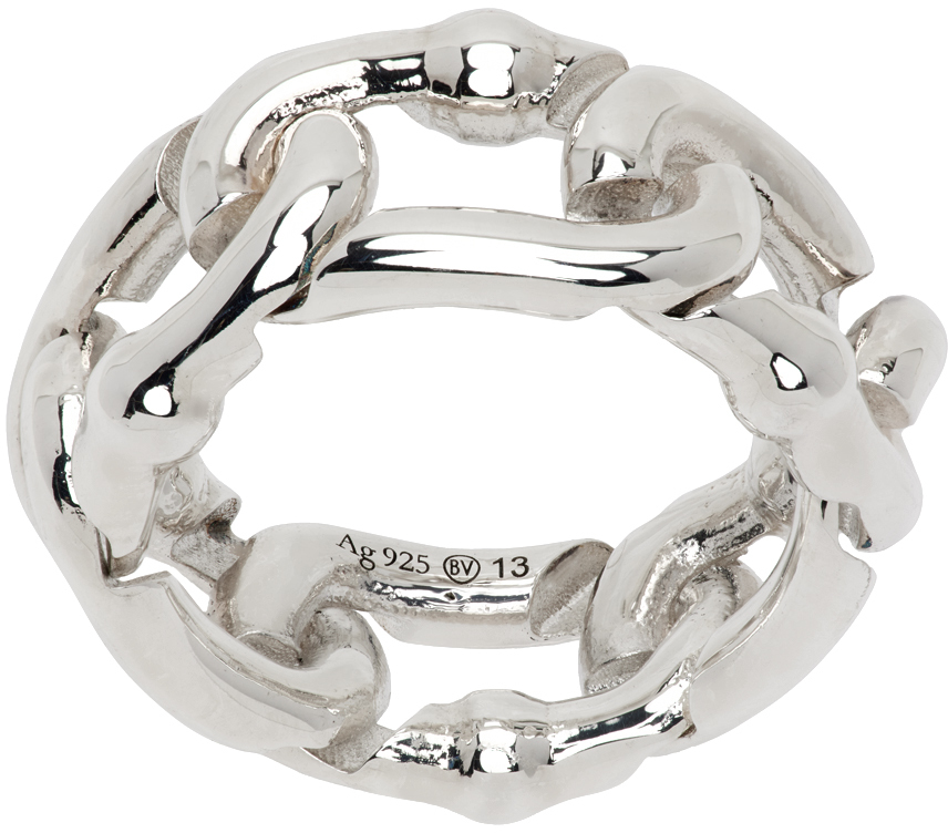 Bottega Veneta Silver Chain Link Ring