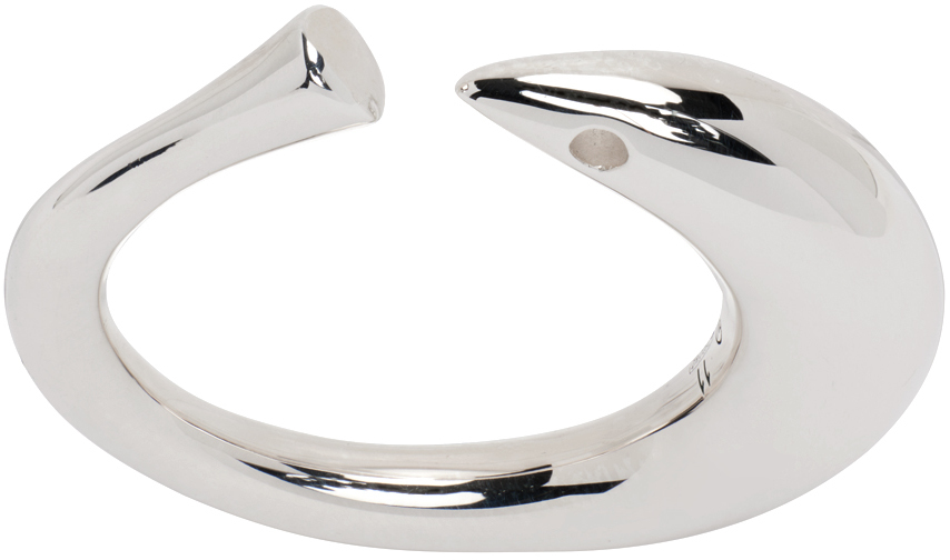 Bottega Veneta Silver Open Band Ring In 8117 Silver