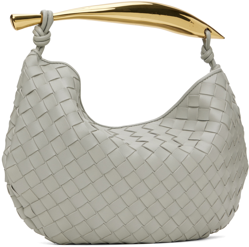 Bottega Veneta Sardine Leather Top Handle Bag In 1557 Agate Grey Muse
