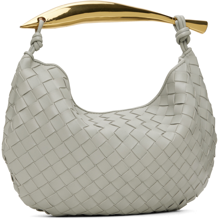 Bottega Veneta Sardine Leather Top Handle Bag In 1557 Agate Grey Muse