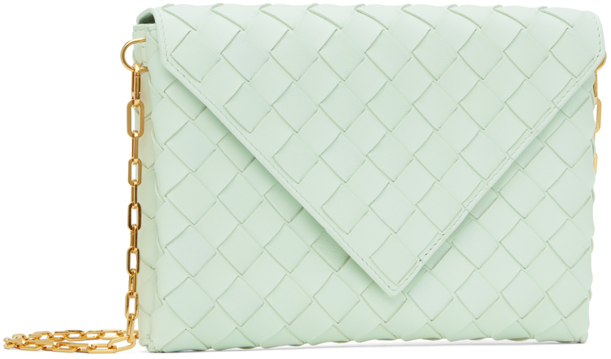 Bottega Veneta Blue Origami Bag In 1807 Glacier Gold