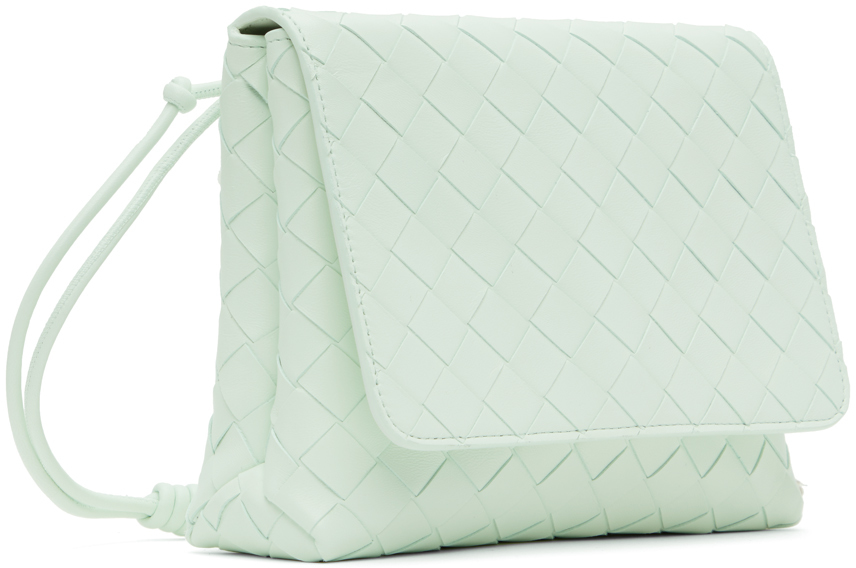 Bottega Veneta Green Mini Intrecciato Bag In 1807 Glacier Gold