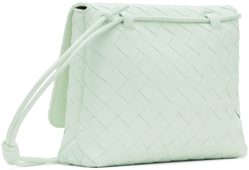 Bottega Veneta Green Mini Intrecciato Bag In 1807 Glacier Gold