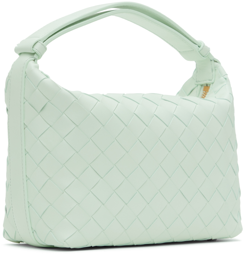 Bottega Veneta Green Mini Wallace Bag In 1807 Glacier Gold