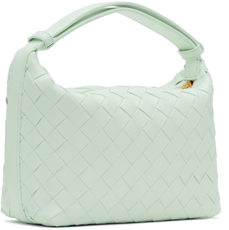 Bottega Veneta Green Mini Wallace Bag In 1807 Glacier Gold