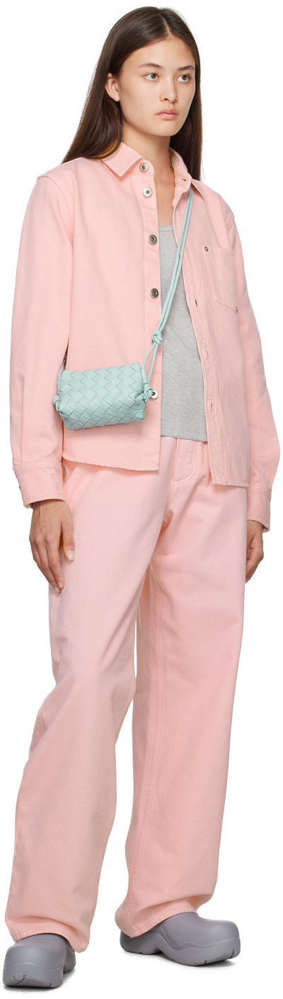 Bottega Veneta Blue Mini Loop Camera Bag In 3902 Teal Washed Gol