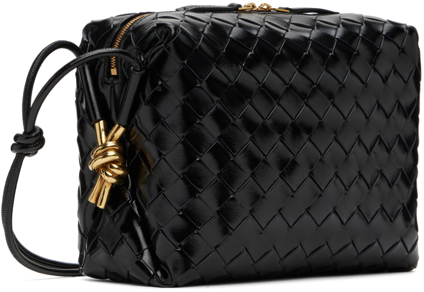 Bottega Veneta Black Small Loop Camera Bag In 1019 Black M Brass