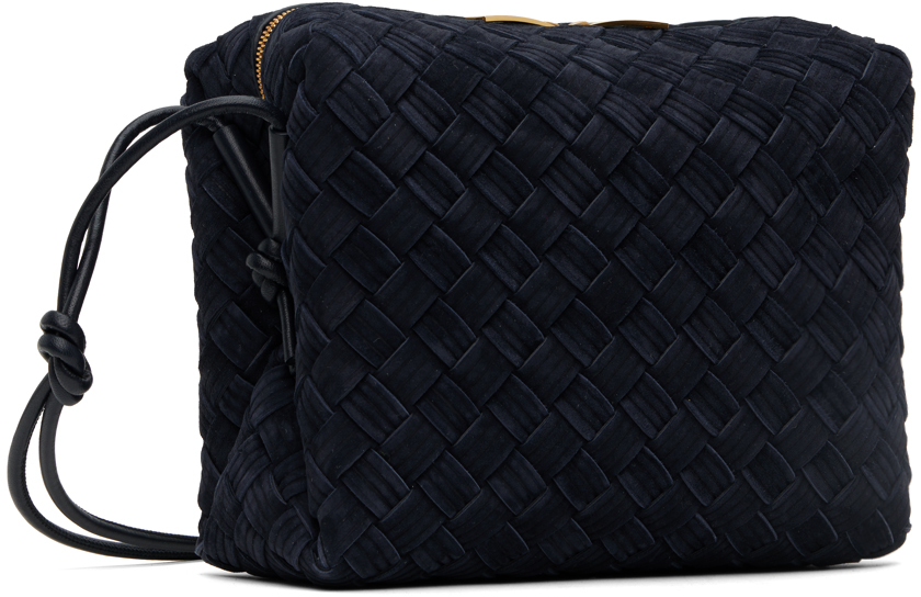 Bottega Veneta Blue Small Loop Bag In 8837 Space Gold