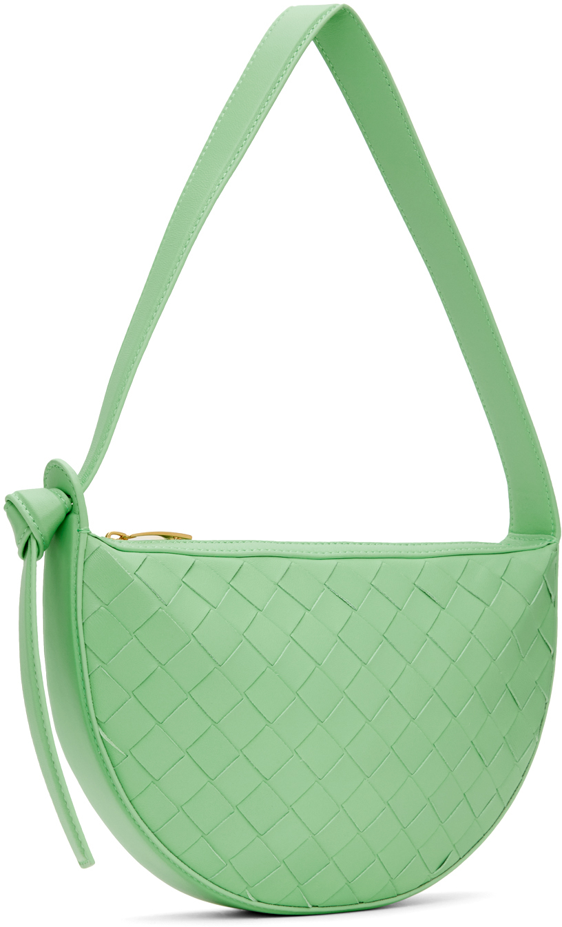 Bottega Veneta Green Mini Sunrise Bag In 3979 Siren Gold