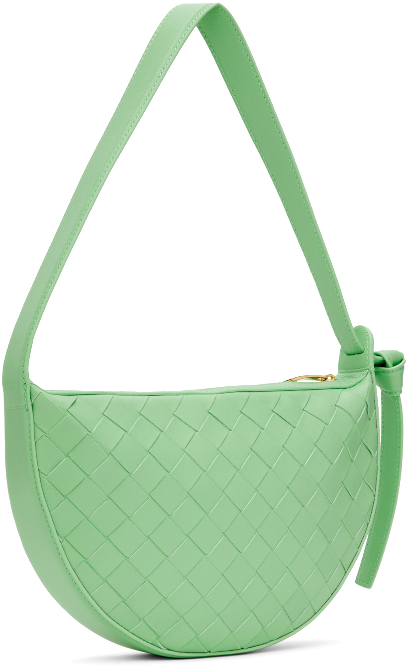 Bottega Veneta Green Mini Sunrise Bag In 3979 Siren Gold