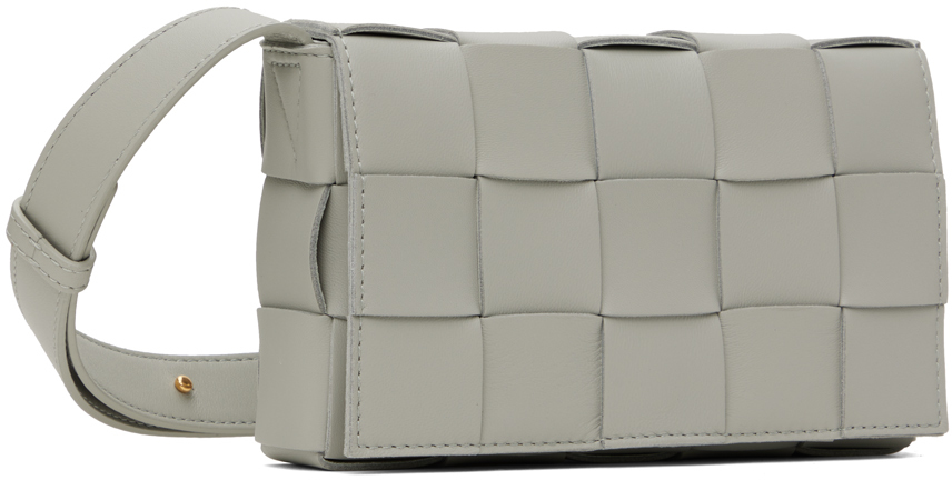 Bottega Veneta Gray Small Cassette Bag In 1556 Agate Grey Gold