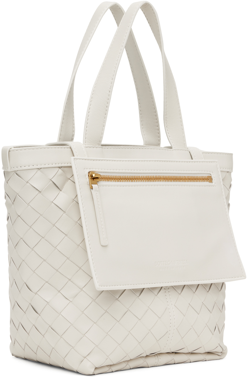 BOTTEGA VENETA WHITE SMALL FLIP FLAP BAG