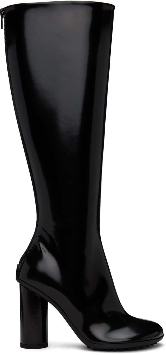 Authentic Bottega Veneta The Bounce Combat Boots Black Leather 38.5