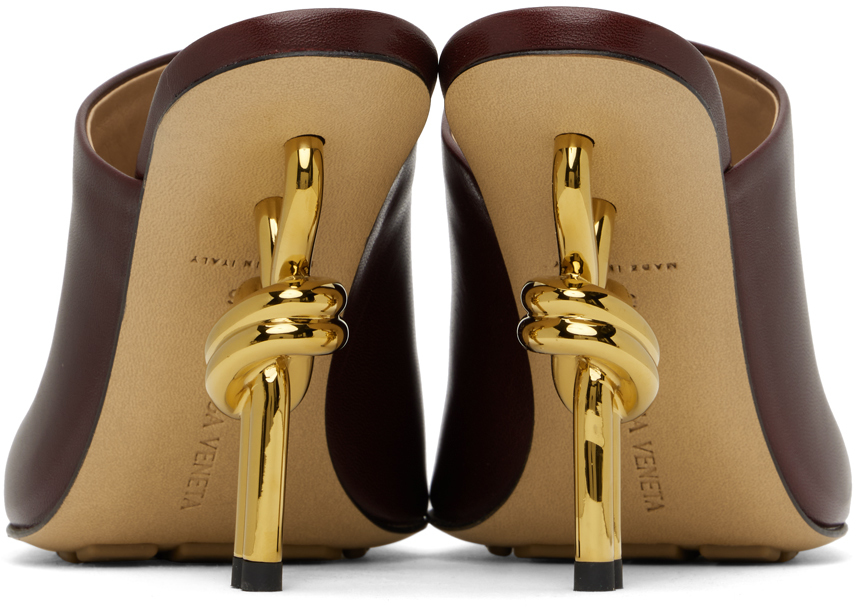 Bottega Veneta Grape Nappa Leather Knot Mules In 2226 Merlot