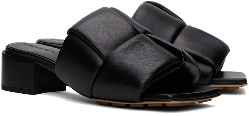 Bottega Veneta Black Patch Mules In 1000 Black