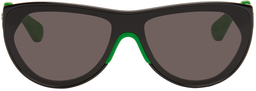 Bottega Veneta Black Mitre Sunglasses In Black-black-grey