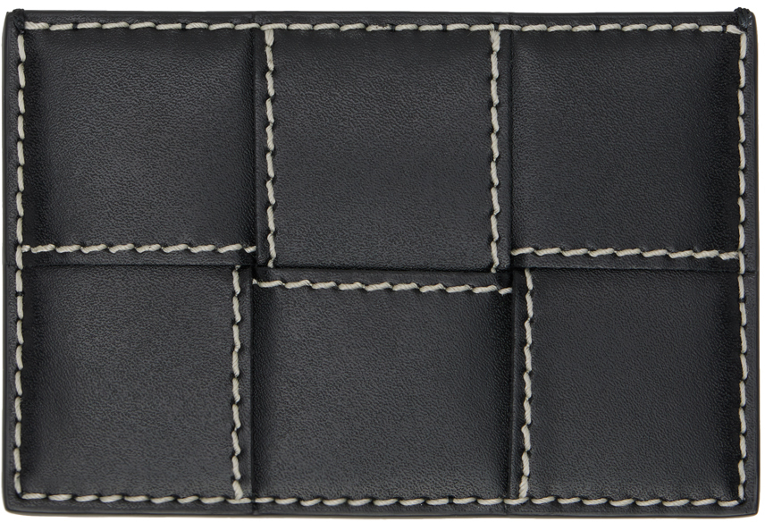 Bottega Veneta Black Cassette Intrecciato Leather Cardholder