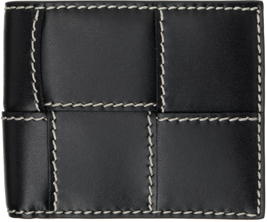 Bottega Veneta Black Cassette Wallet In 1039-black-nat/bla-s
