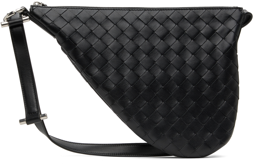 Shop Bottega Veneta Black Small Virgule Bag In 8803-black-silver