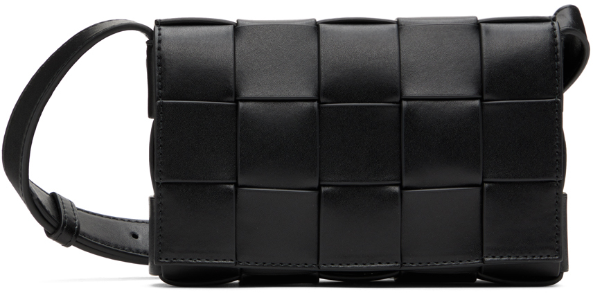 Bottega Veneta Black Small Cassette Bag 8480-Black-Silver